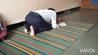 Teen college virgin girl Fuck by at a distance tuition teacher&period;